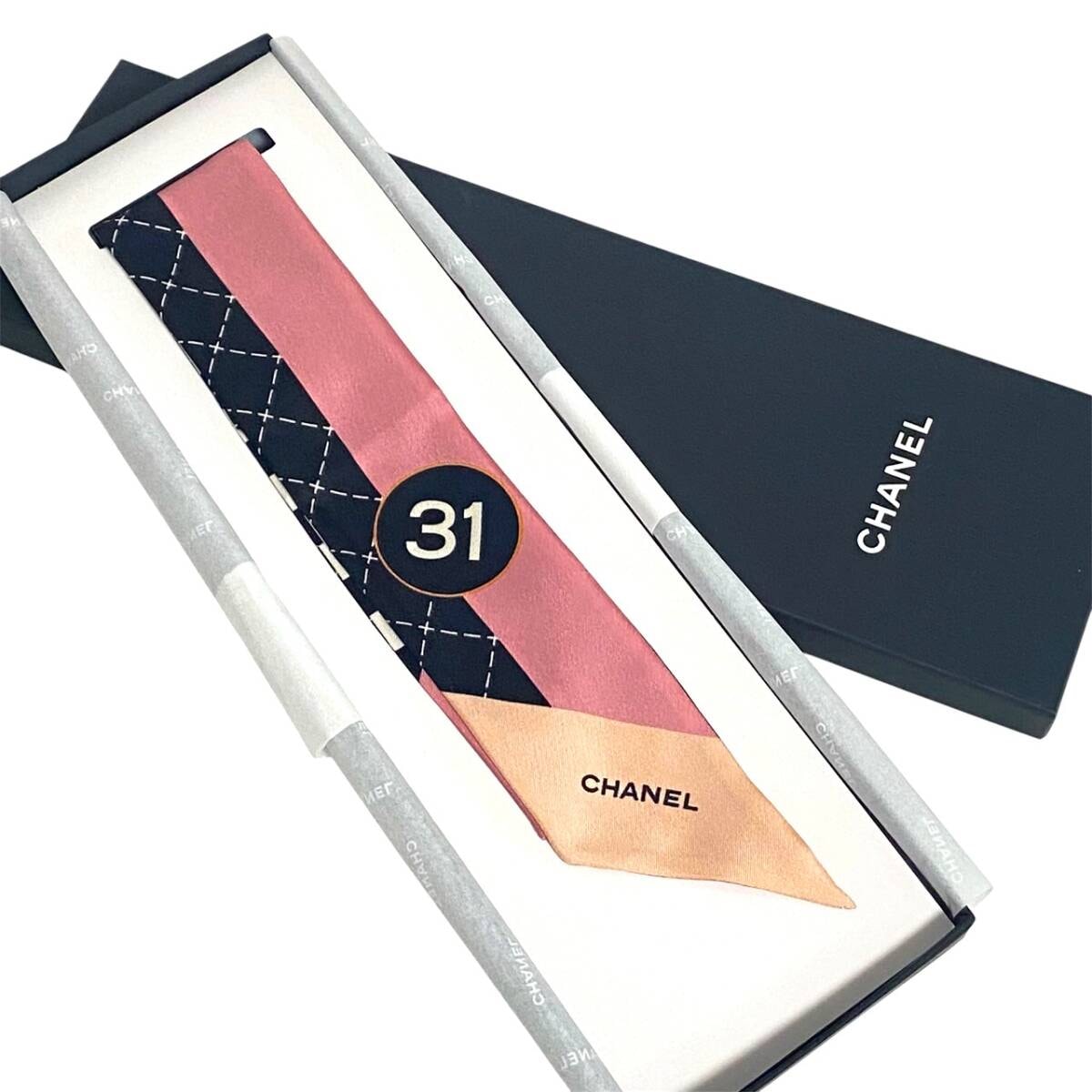 2548　CHANEL シャネル　ツイリー スカーフ 31 ピンク系