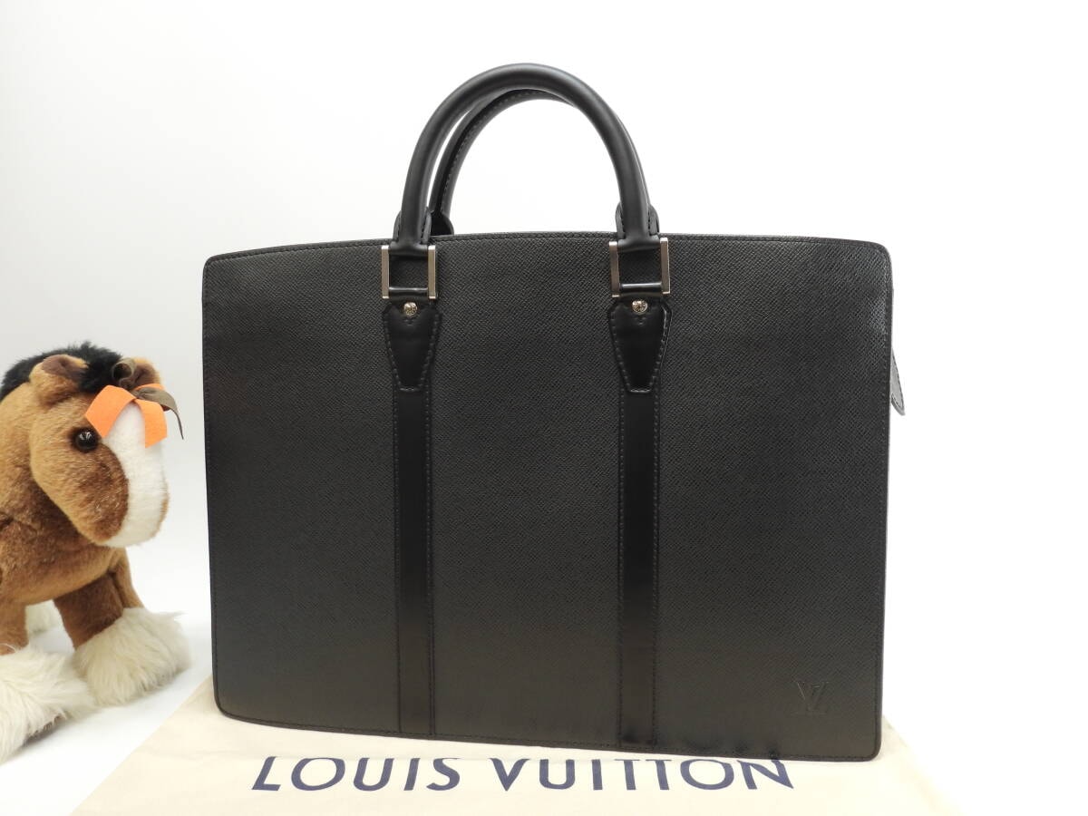 ルイヴィトン ロザン M30052 タイガ黒 書類かばん ブリーフケース 美品@RI2131