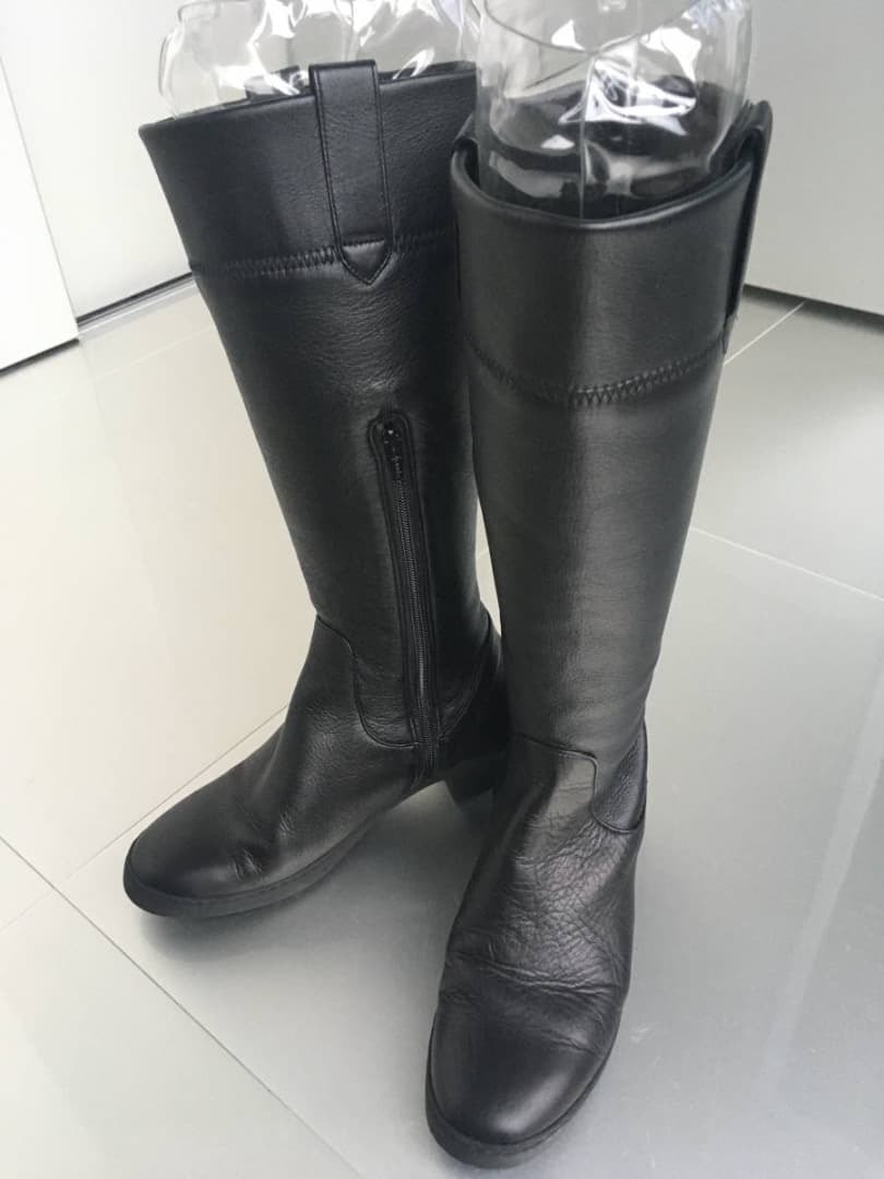 新品 7万円 ISSEY MIYAKE ミヤケイッセイ ロング ブーツ ブラック牛革　 黒　・