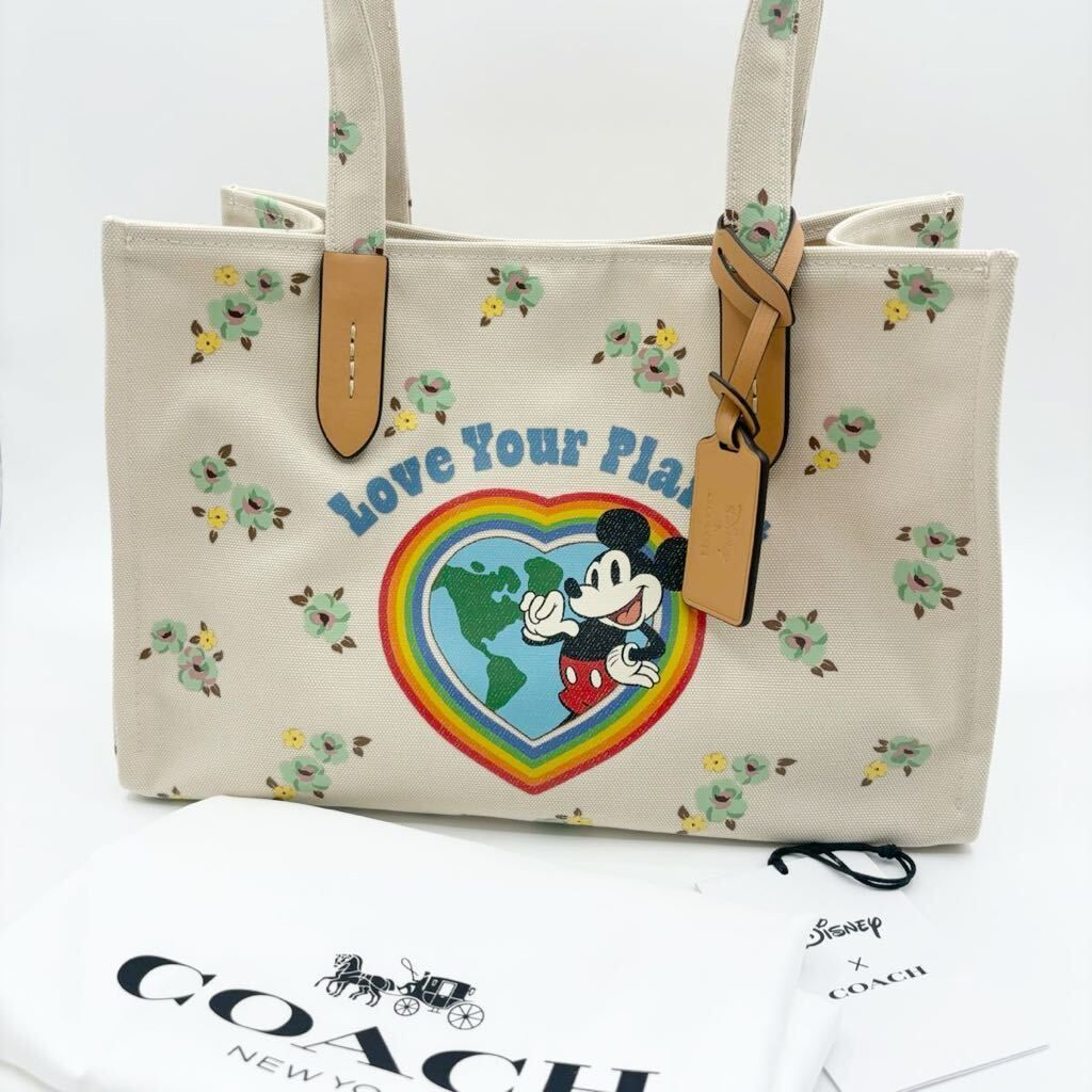 【DISNEY X COACH】トート 30☆フローラル アンド ミッキーマウス☆