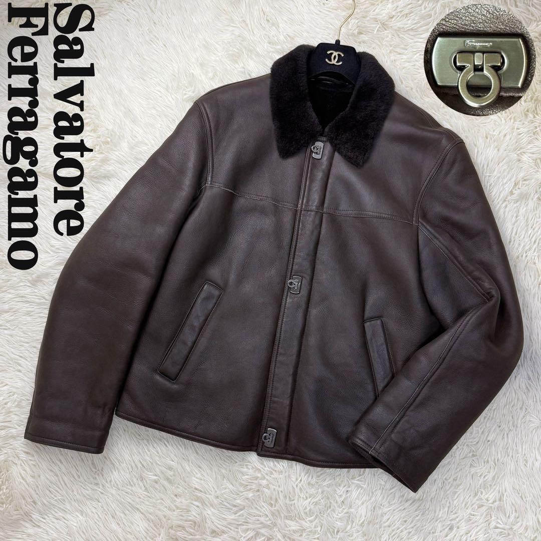 目立った傷や汚れなし】希少 美品 50 XL FERRAGAMO フェラガモ