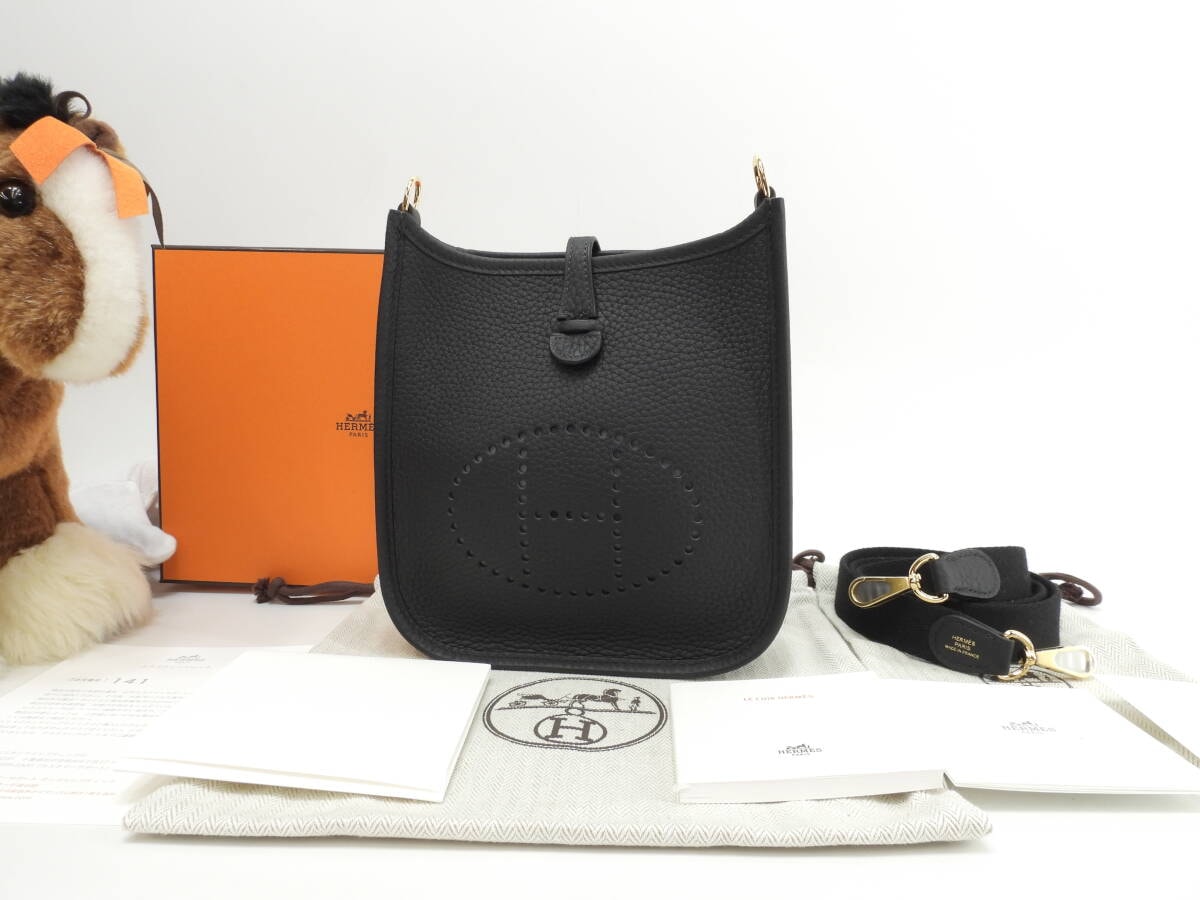 エルメス エヴリンTPM トリヨンクレマンス 黒 ポシェットバッグ ゴールド金具 新品@K