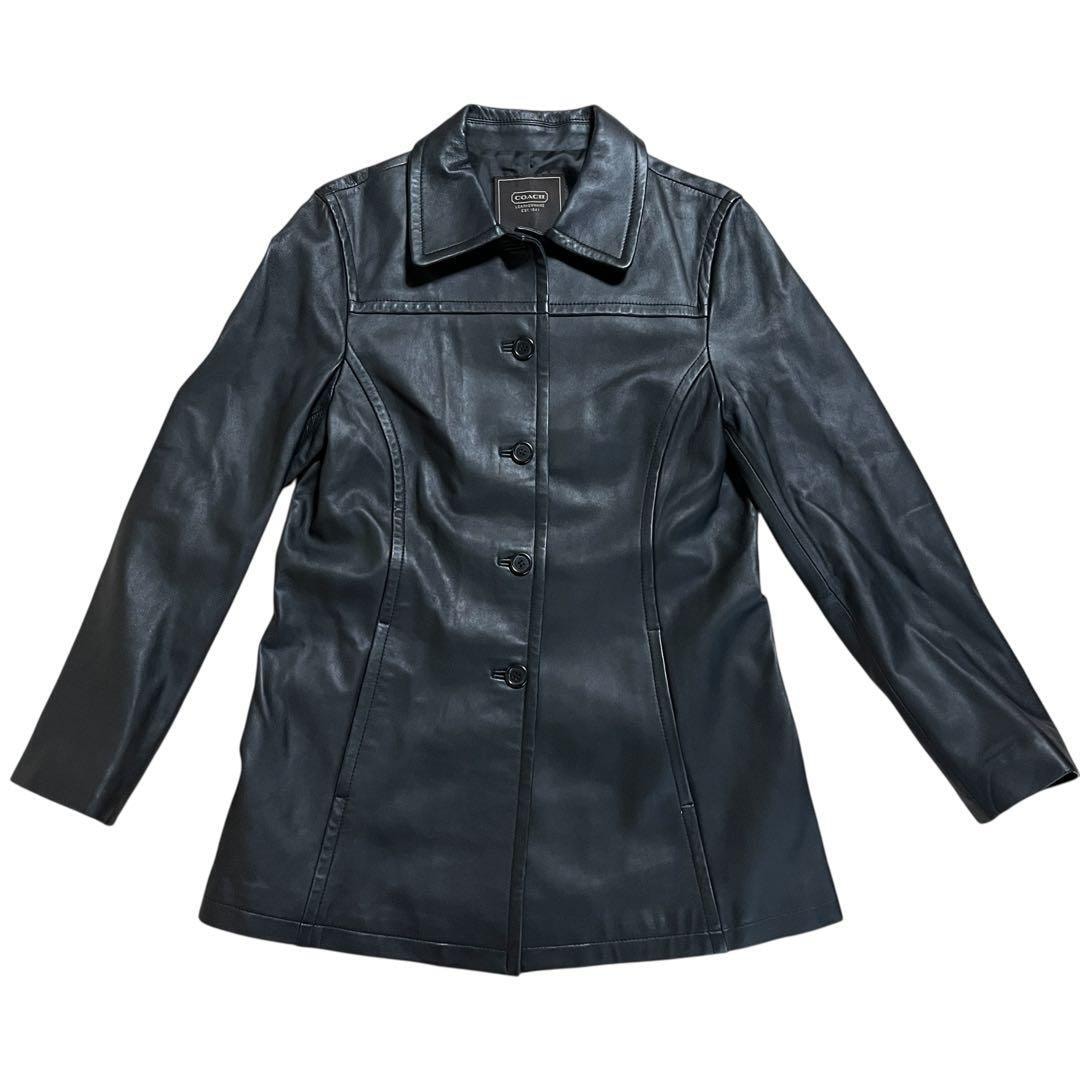 COACH コーチ レザーコート ジャケット M ブラック 黒 美品