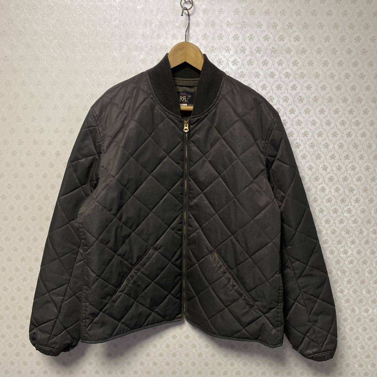 極美品 ラルフローレン/ RRL ダブルアールエル　メンズ 中綿入ブルゾン　カーキ　 ヴィンテージ風合加工品　ラルフローレン（株）