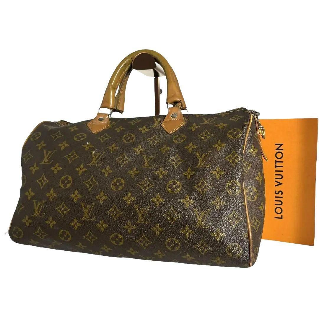 鑑定済☆ルイヴィトン　LOUIS VUITTON　モノグラム　スピーディ35　ハンドバッグ　ボストンバッグ　ブラウン　茶　