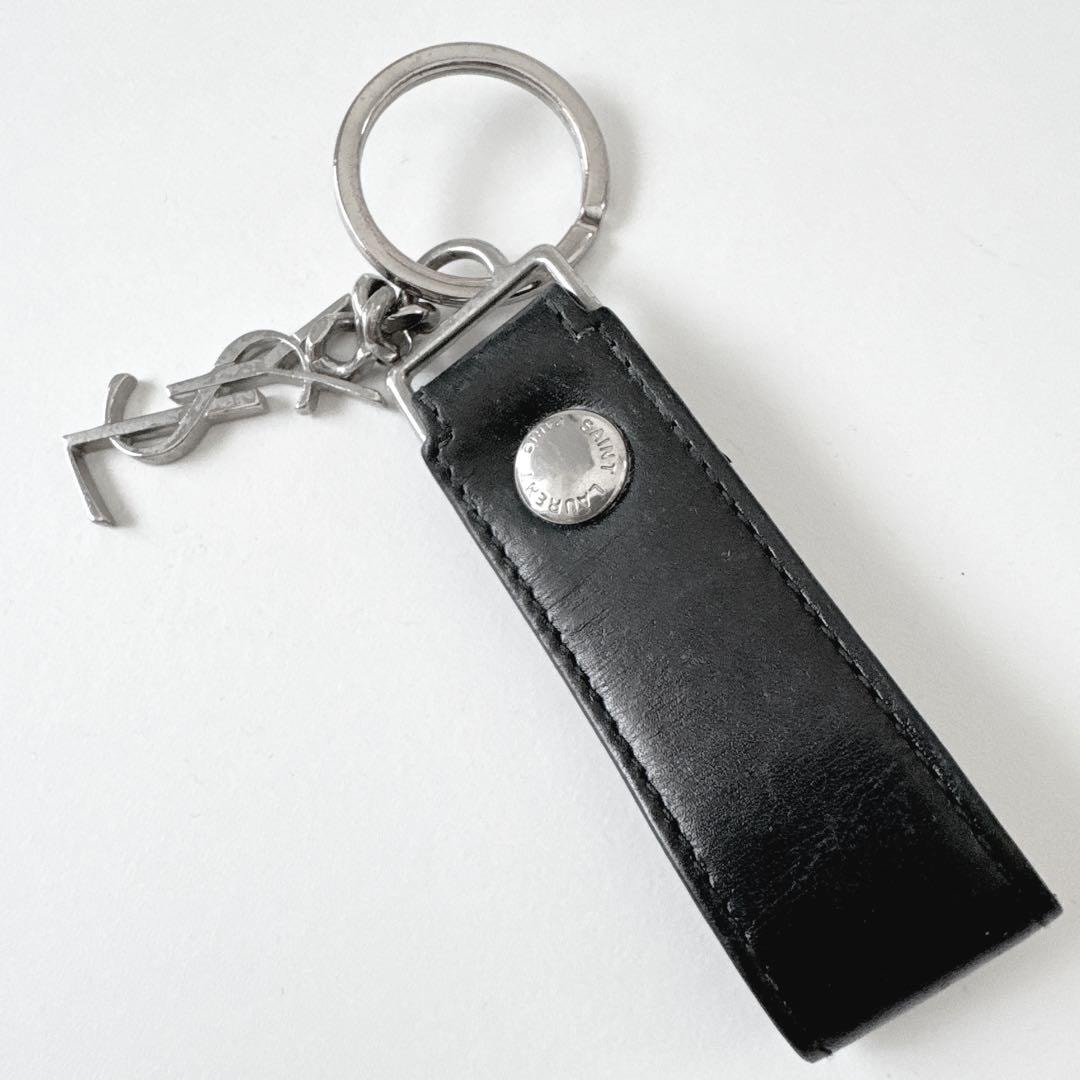 967 Saint Laurent サンローラン カサンドラ キーホルダー キーリング YSL 本革 レザー