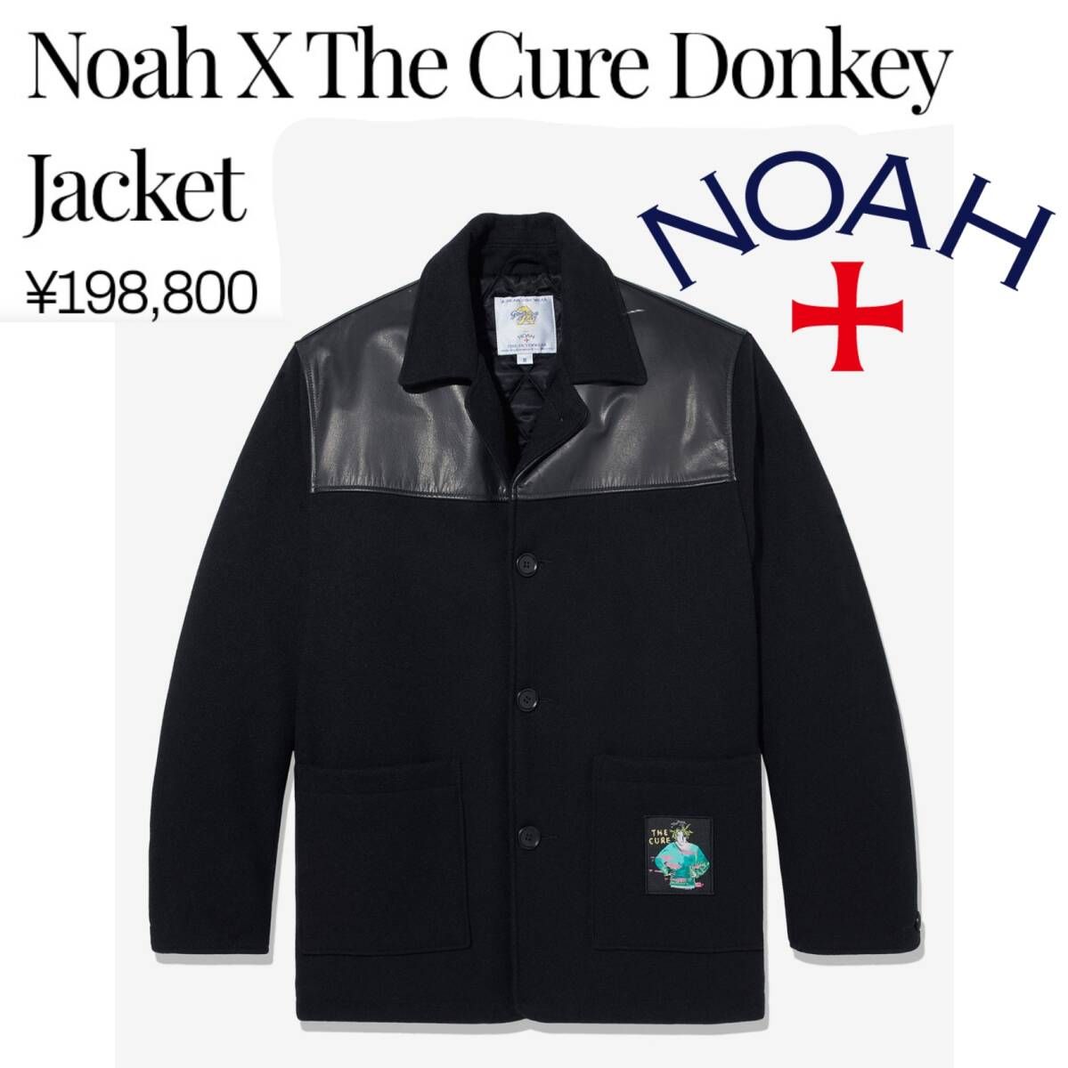 新品■23FW NOAH NY × The Cure GOLDEN BEAR製 Donkey Jacket Black 元Supreme J.Crew NYC 23AW ドンキージャケット ウールメルトンコート