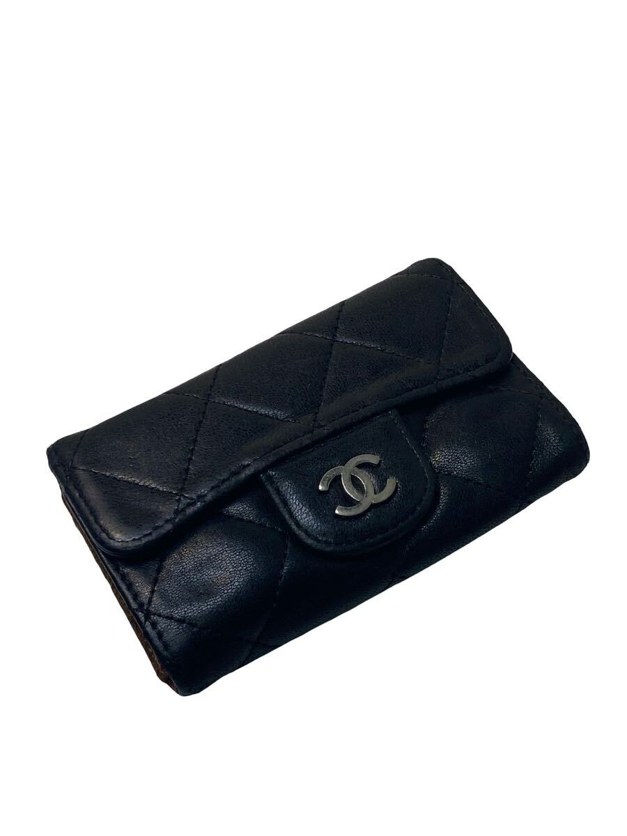 C (やや傷や汚れあり)】シャネル CHANEL キーケース キャビアスキン