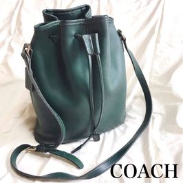 極美品】OLD COACH ショルダーバッグ ターンロック ブラック