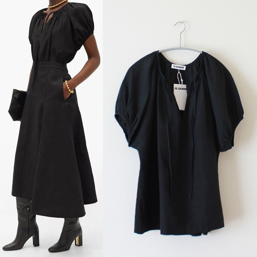 JIL SANDER／ジルサンダー／20SS／パフスリーブリネンブラウス
