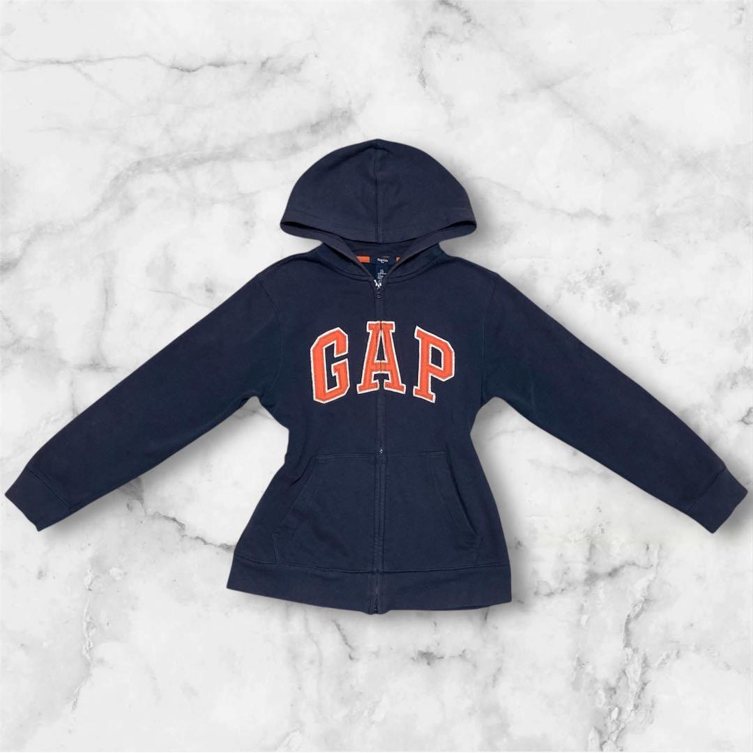 oldGAP 長袖パーカー Y2K ダークコア 平成ギャル 短丈 00s フェアリーグランジ トップス 平成レトロ フェアリーコア オールドギャップ