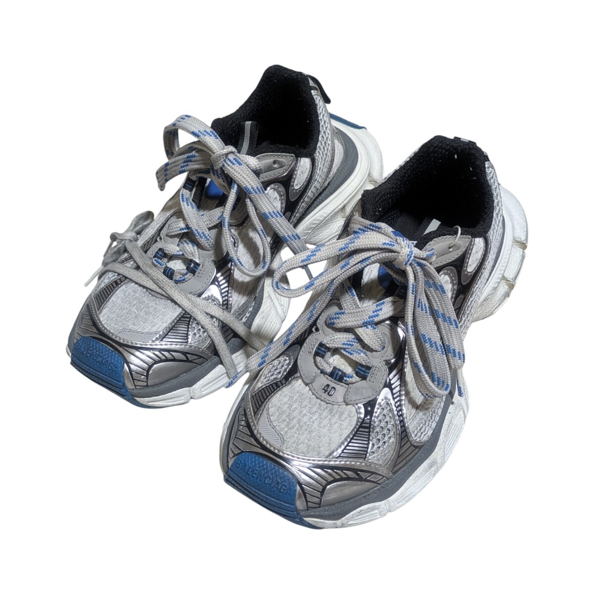 箱付き 鑑定済 BALENCIAGA 3xl サイズ40 26.5cm バレンシアガ ローカット スニーカー グレー ブルー y2k opium ダッドスニーカ