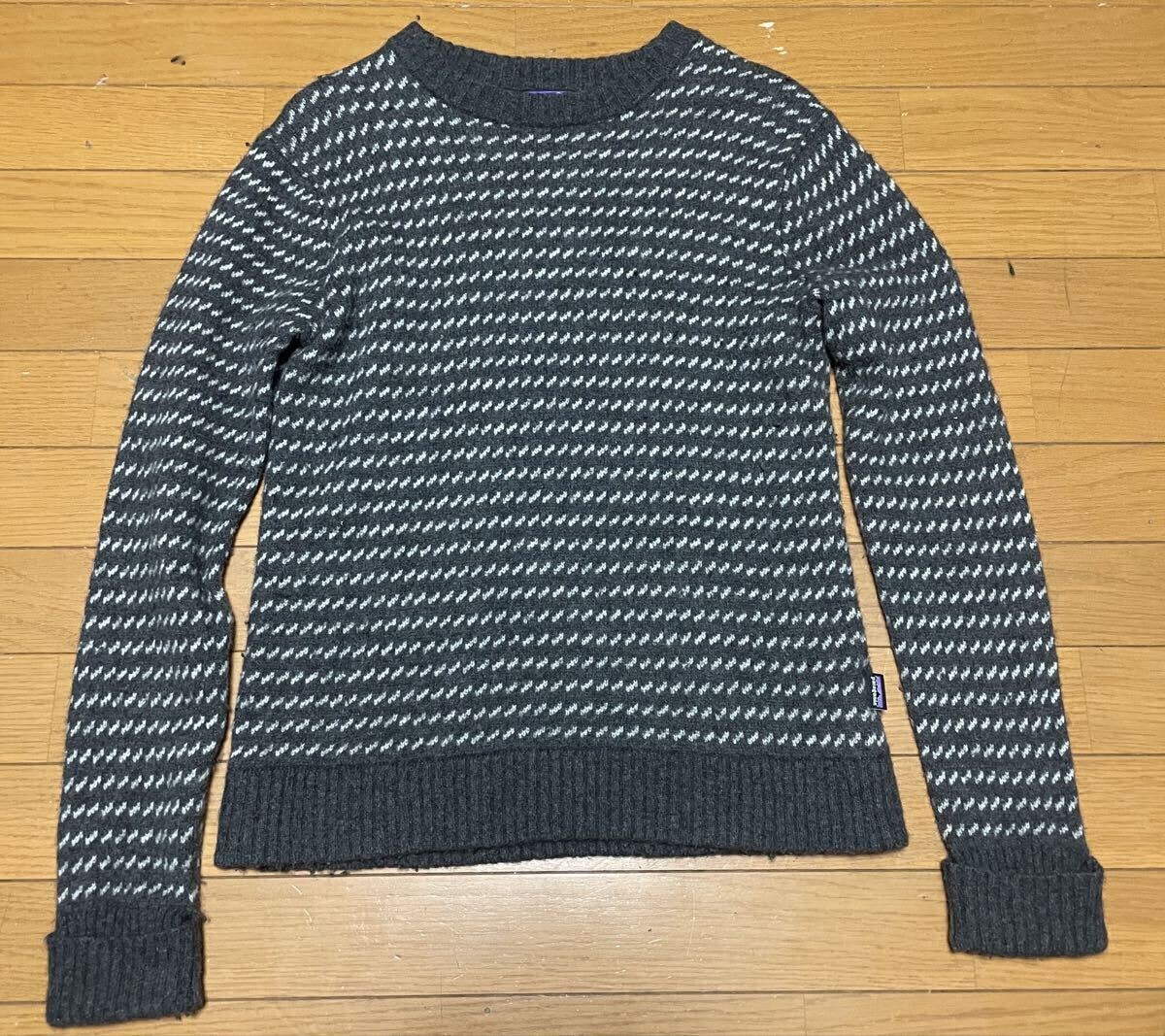 Patagoniaパ　タゴニア バーズアイ柄 ニット セーター グレー XS ニット セーター