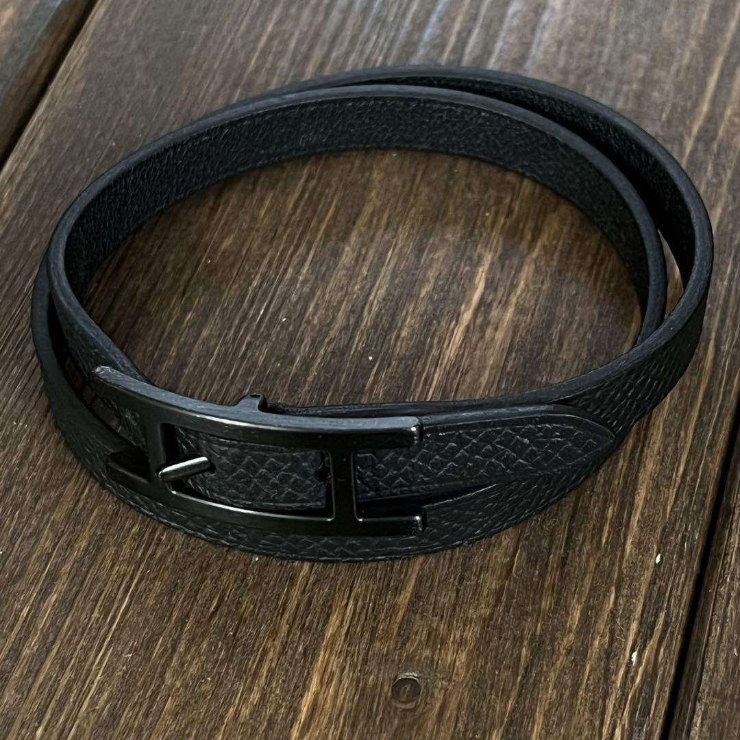 C (やや傷や汚れあり)】HERMES エルメス レザーブレスレット ビーアピ