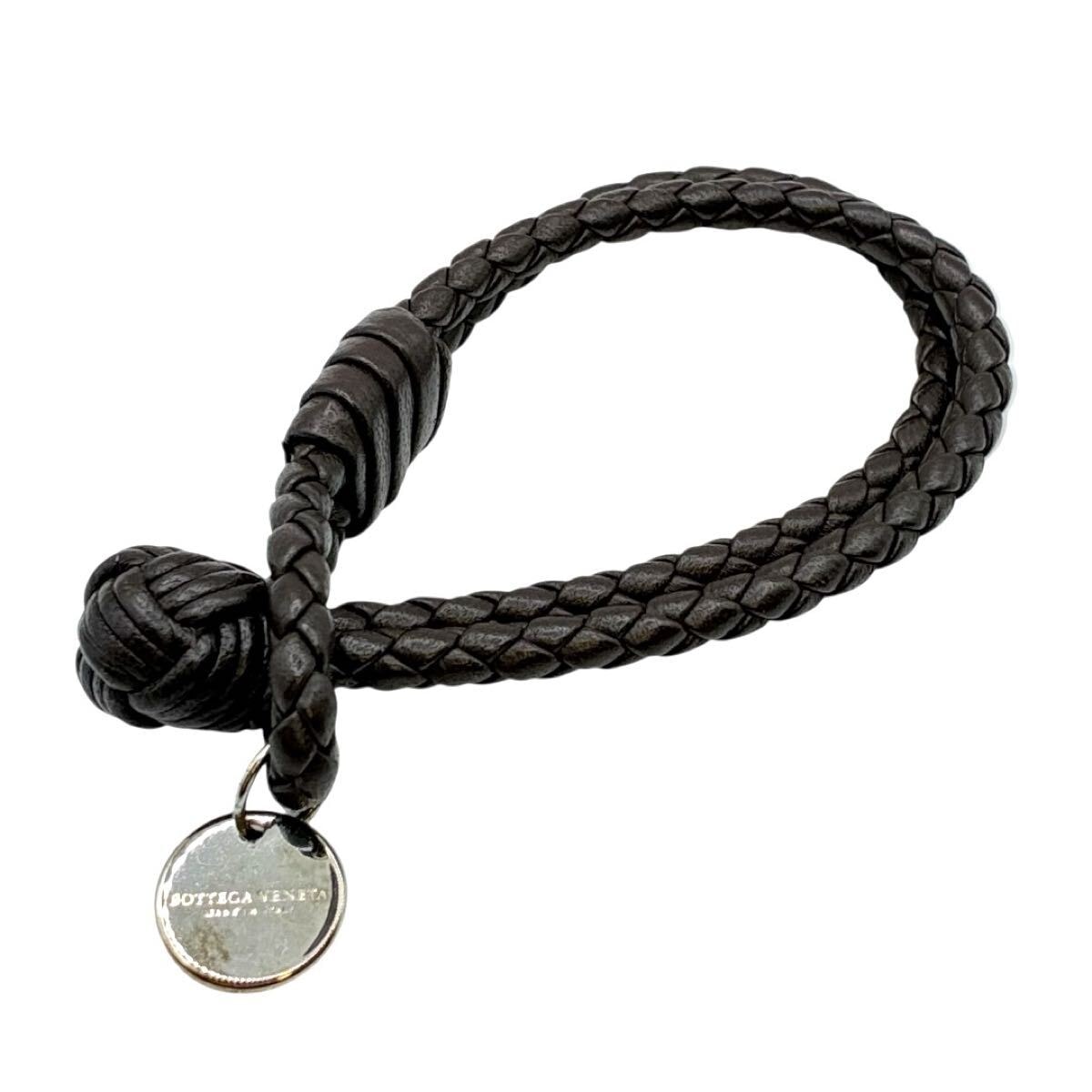 ボッテガヴェネタ イントレチャート レザー ブレスレット アクセサリー ブラウン BOTTEGA VENETA