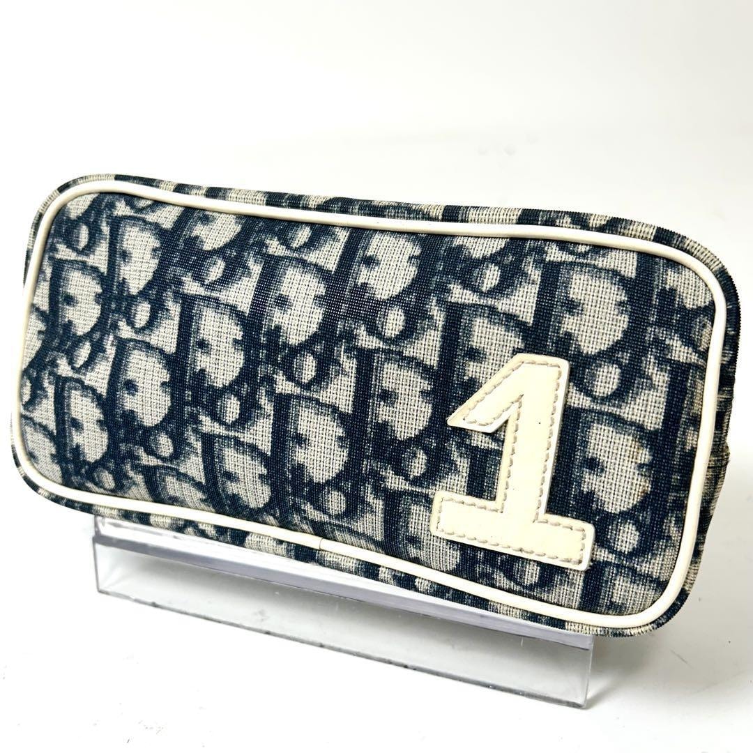 Dior トロッター　PVC ポーチ　小物入れ　ネイビー　ナンバー