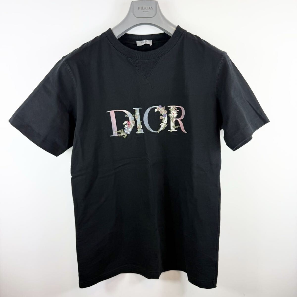 Dior フラワー刺繍 ロゴ Tシャツ ディオール L