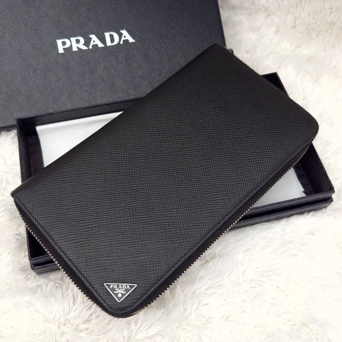 目立った傷や汚れなし】☆極上美品☆PRADA プラダ サフィアーノ 財布 
