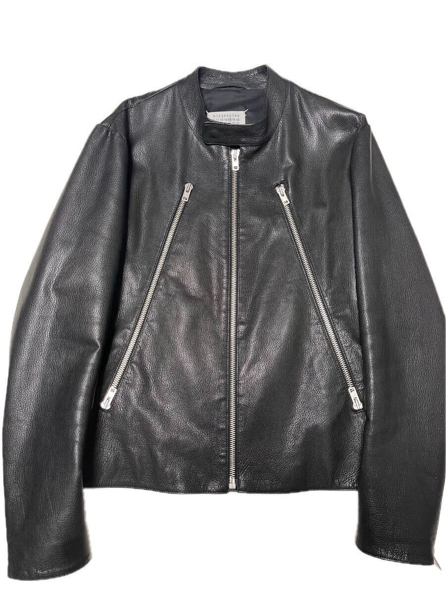 20SS Maison Margiela 八の字　黒　ライダース　サイズ50 マルジェラ　ゴートスキン　山羊革　レザー　XL
