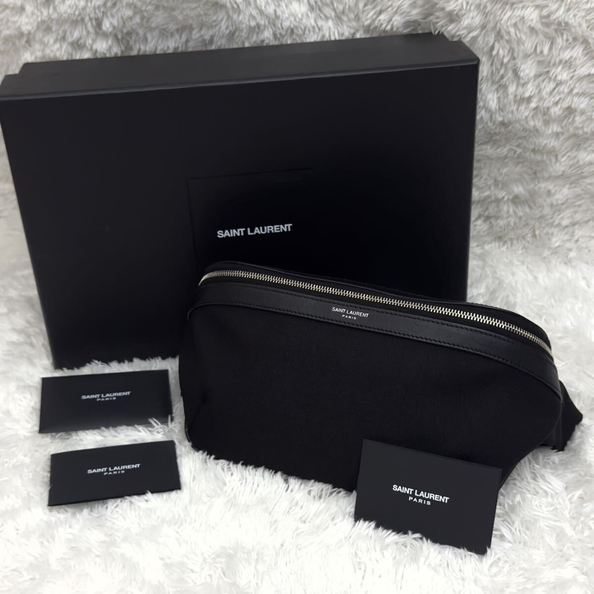 ☆極上美品☆現行 RFID内蔵 サンローランSaint Laurent バッグ 黒 ボディバッグ ショルダーバッグ ウエストポーチ