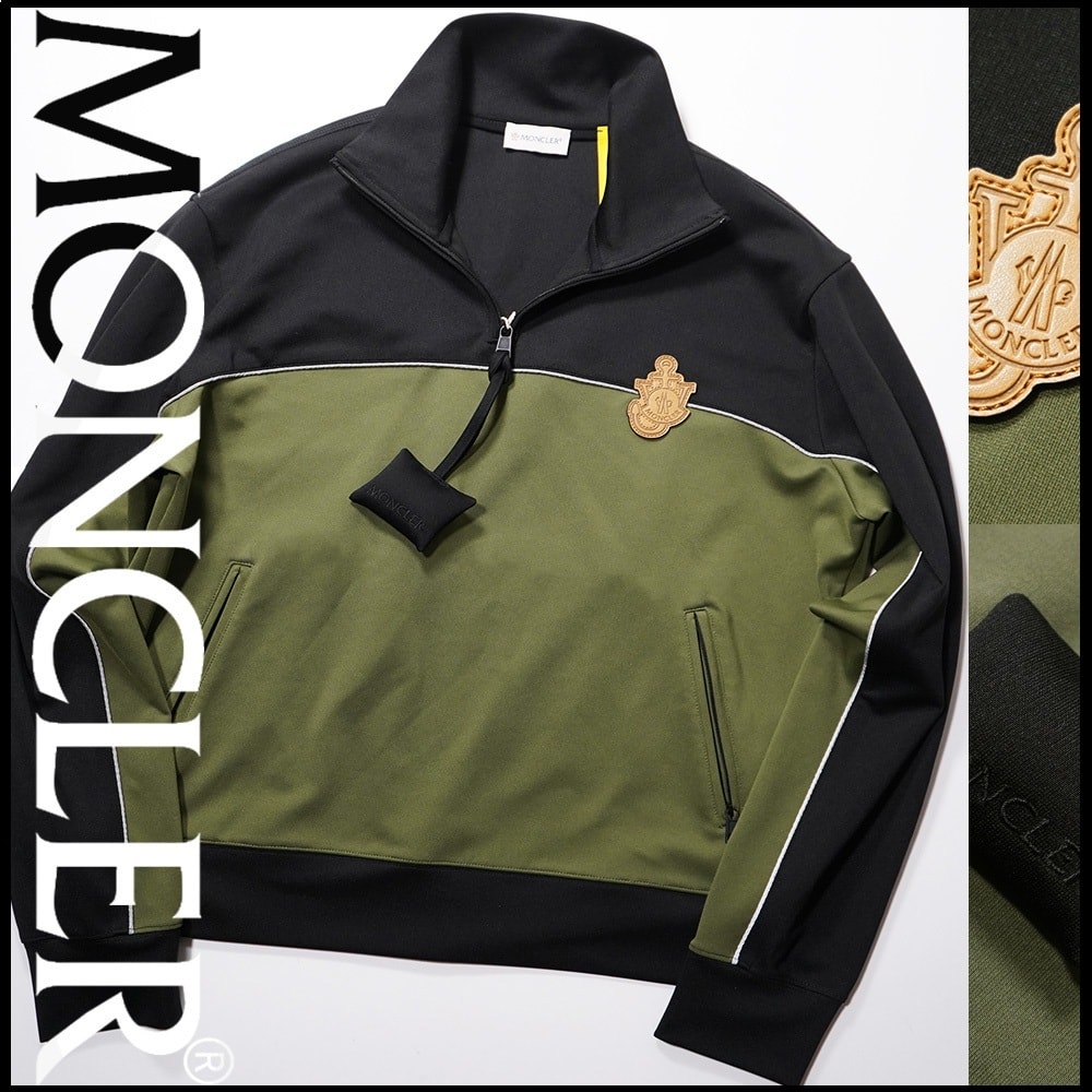 合わせやすいプルオーバー■新品12万【1 MONCLER GENIUS JW ANDERSON 】モンクレールジーニアス/レザーロゴ/トラックジャージージャケットS