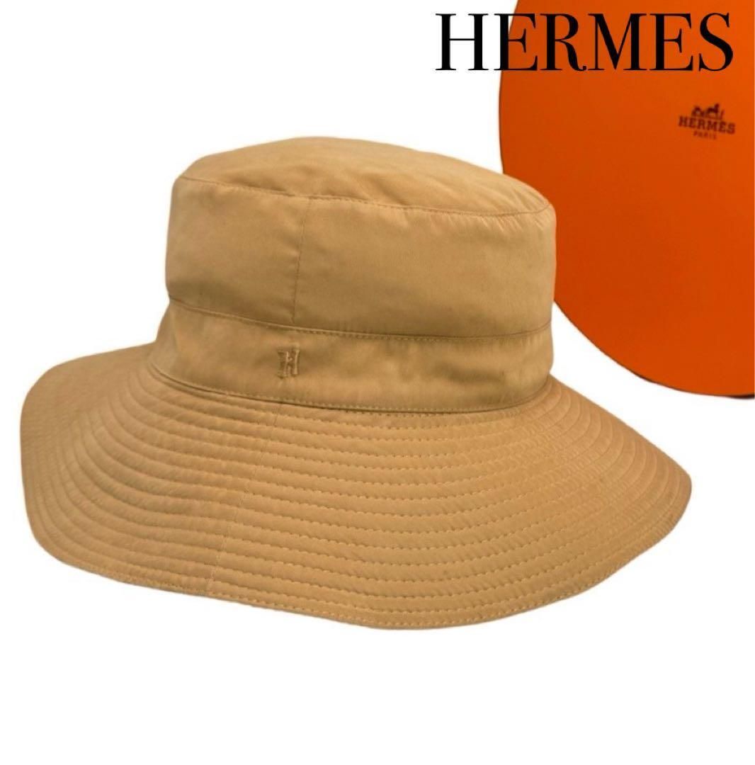 HERMES エルメス バケットハット 帽子 サイズ57 レディース ベージュ