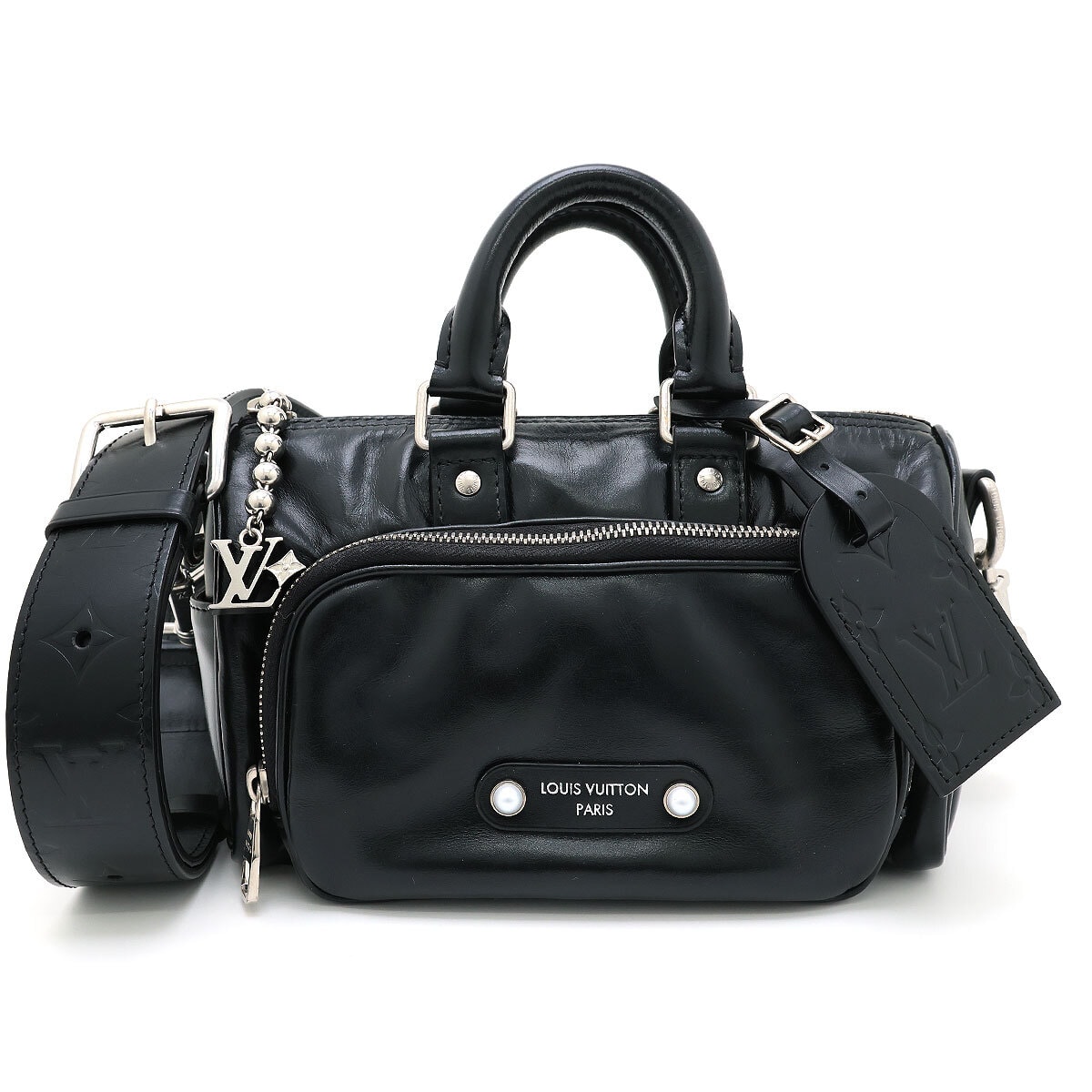 中古 LOUIS VUITTON ルイ・ヴィトン ショルダーバッグ キーポル・カーゴ バンドリエール 25 M13988 ブラック 黒 ユニセックス 2wayバッグ