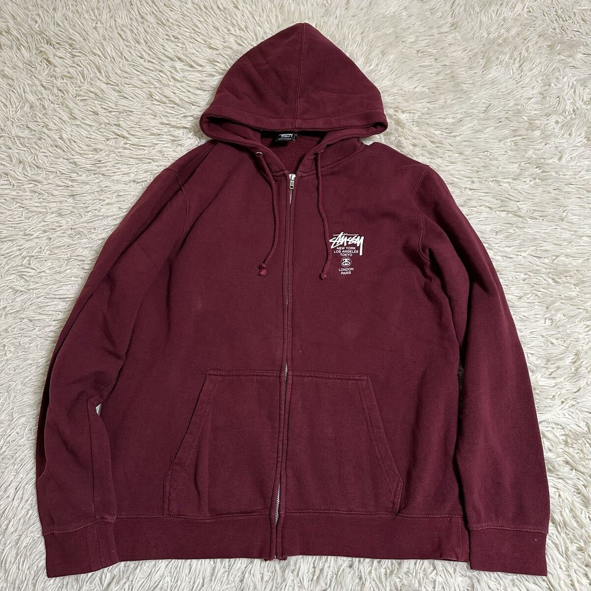【STUSSY】ステューシー ジップパーカー フルジップ XL フーディ