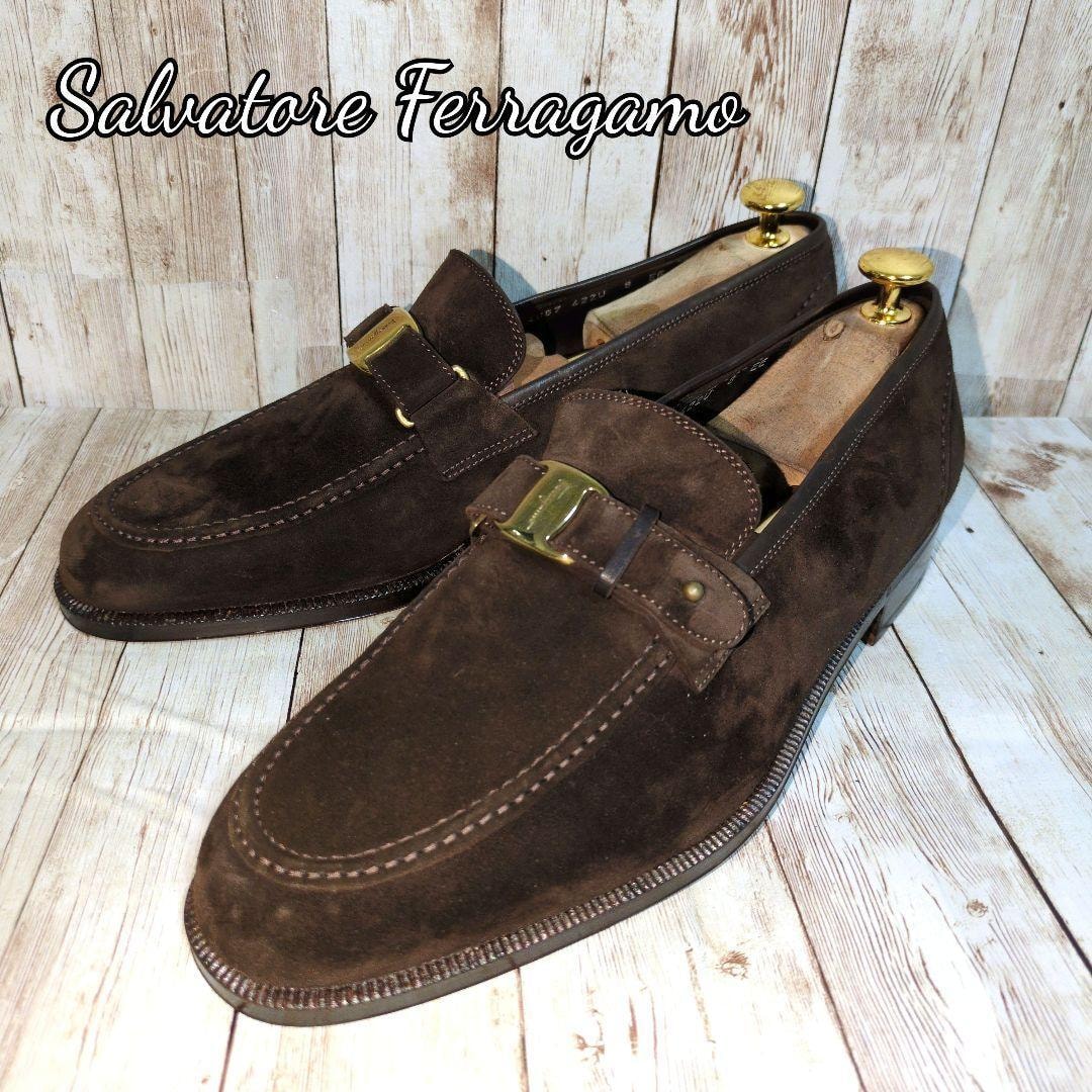 ⭐️Salvatore Ferragamo ダークブラウン スエードローファー 未使用に近い】極美品【サルヴァトーレ・フェラガモ】Salvatore