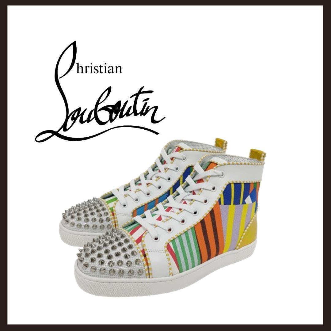 ○★新品 未使用 Christian Louboutin ルー スパイクス ハイ ホワイト 27cm相当（クリスチャンルブタン）○●
