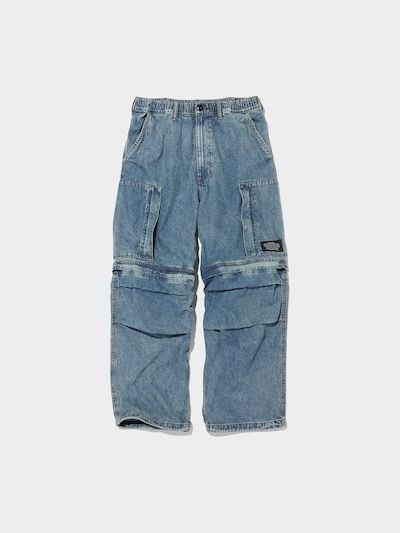 新品 正規 UNDERCOVER × GU デニムコンバーチブルワイドカーゴパンツ 63 BLUE [サイズXL] /アンダーカバー/ジーユー/denim cargo pants