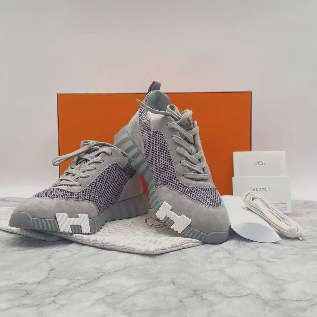 HERMES グレー メッシュ スニーカー M11213 未使用 エルメス 