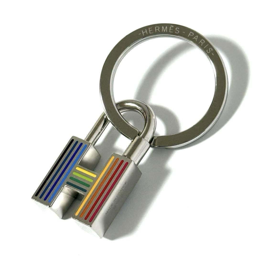 【美品】エルメス　メンズ　キーリング　キーホルダー クイズ　レインボー　カデナ