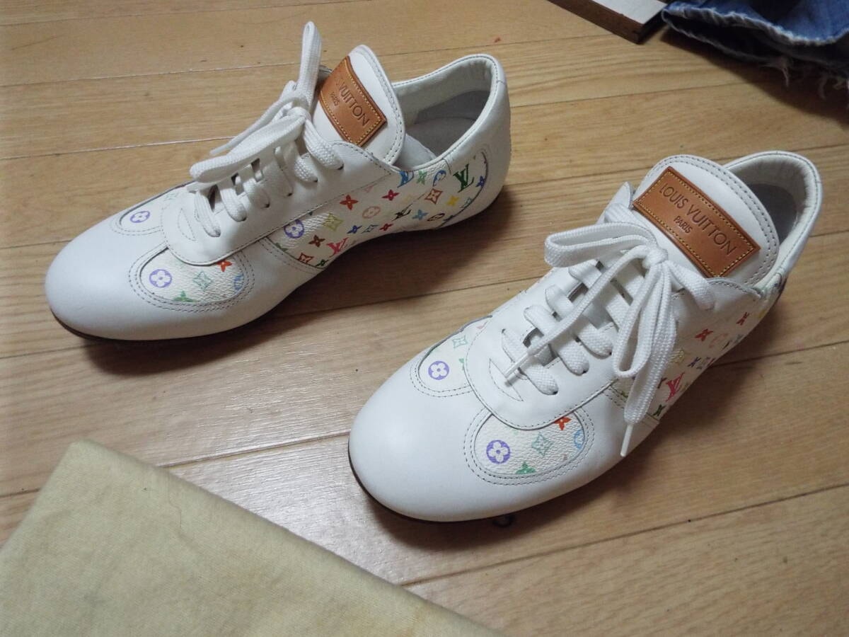 ルイ・ヴィトン　モノグラムマルチカラー　村上隆　フットボールシューズ　レザースニーカー　銀座正規店購入　ユニセックス品