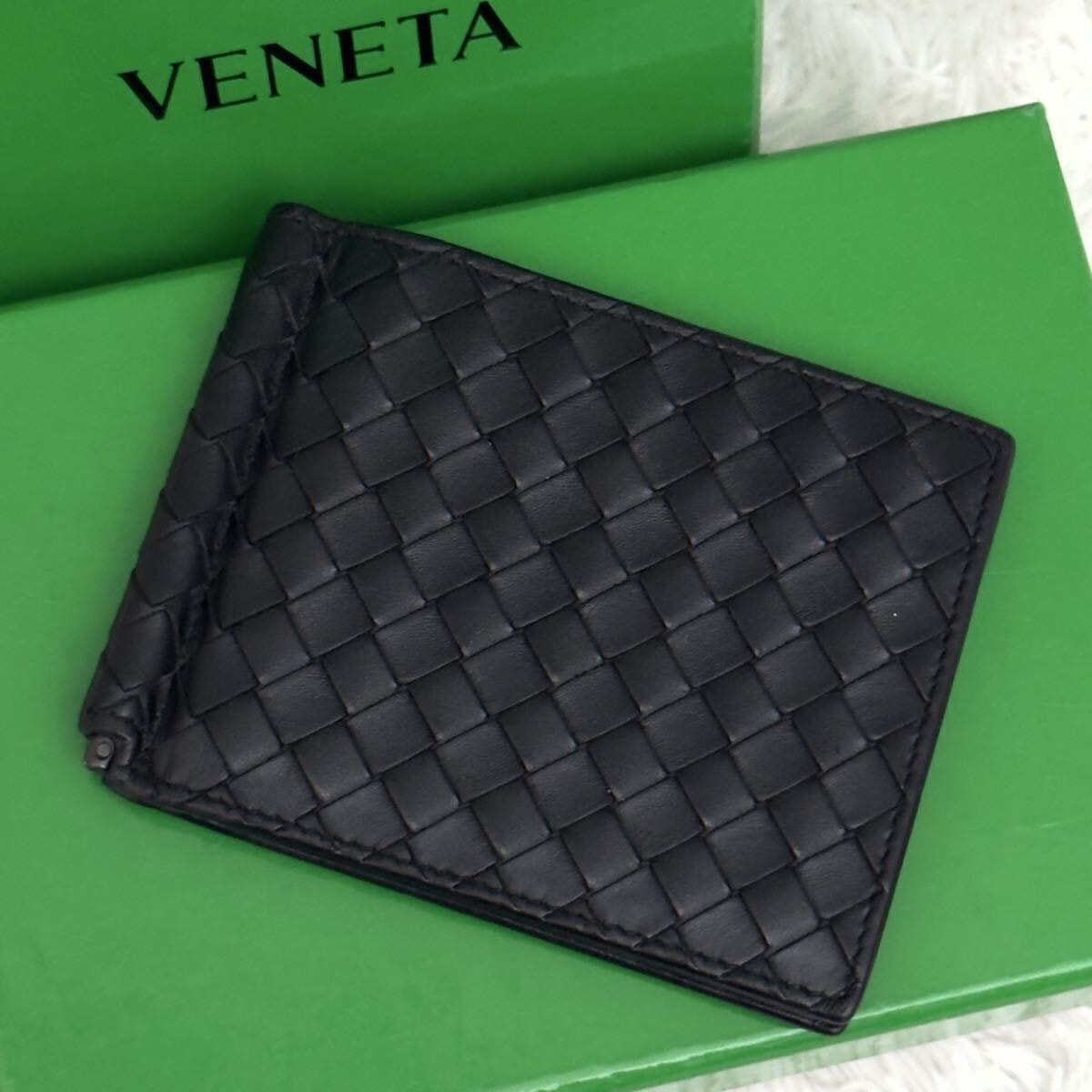 極美品✨RFID内蔵 BOTTEGA VENETA イントレ マネークリップ B (目立った傷や汚れなし)】☆極上美品☆RFID内蔵 BOTTEGA VENETA