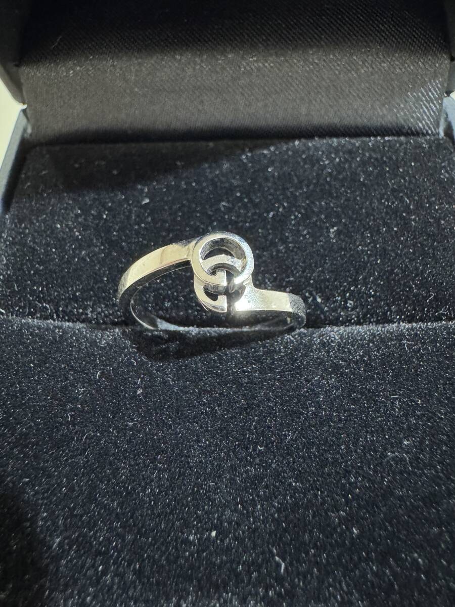 【美品★ホワイトゴールド】9号 GUCCI GG ランニング リング K18WG #9