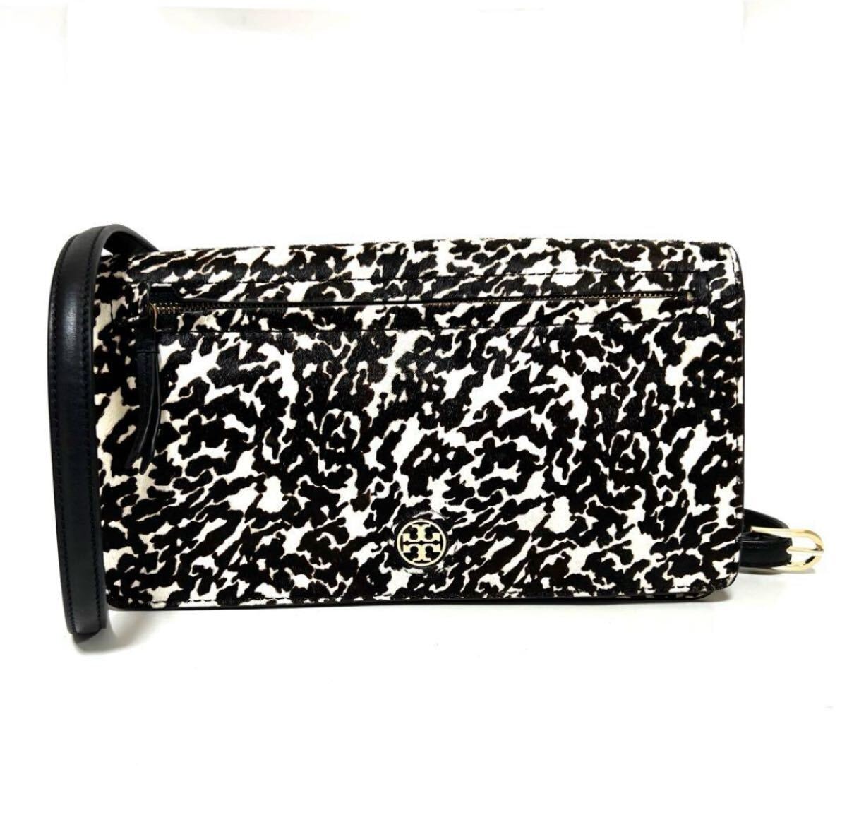Tory Burch トリーバーチ クラッチ ショルダーバッグ レオパード柄 ヘアーカーフ 中古