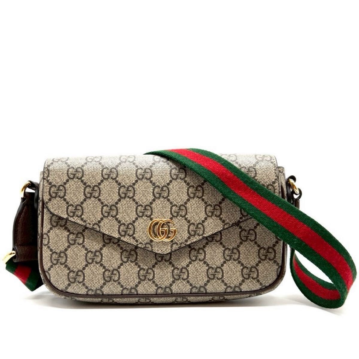 B (目立った傷や汚れなし)】GUCCI グッチ GGスプリーム PVC ショルダー