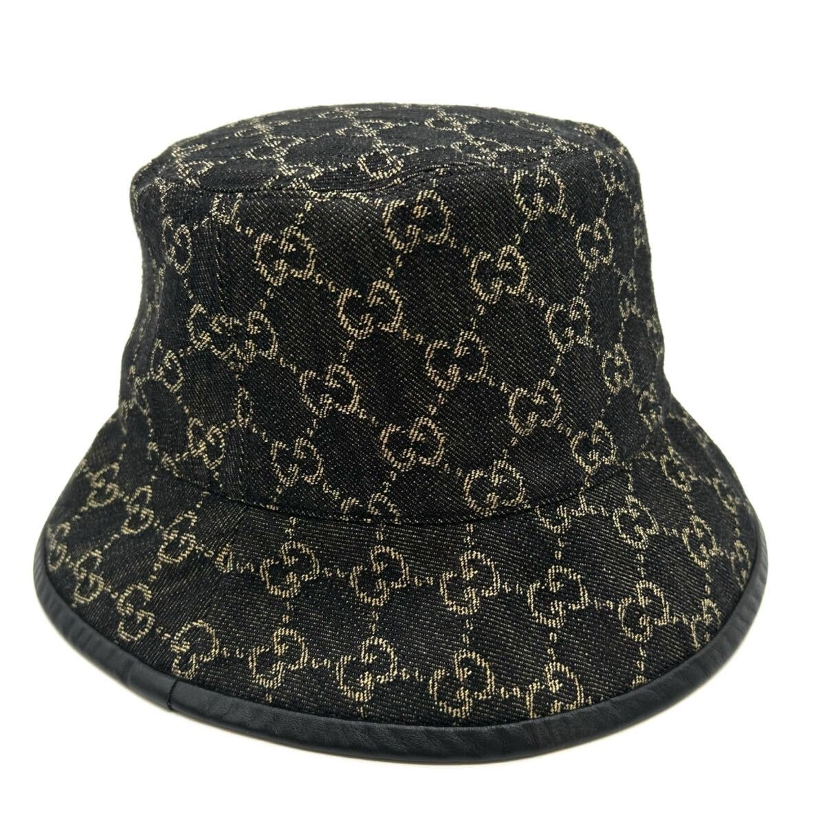 B (目立った傷や汚れなし)】GUCCI グッチ GGキャンバス バケットハット