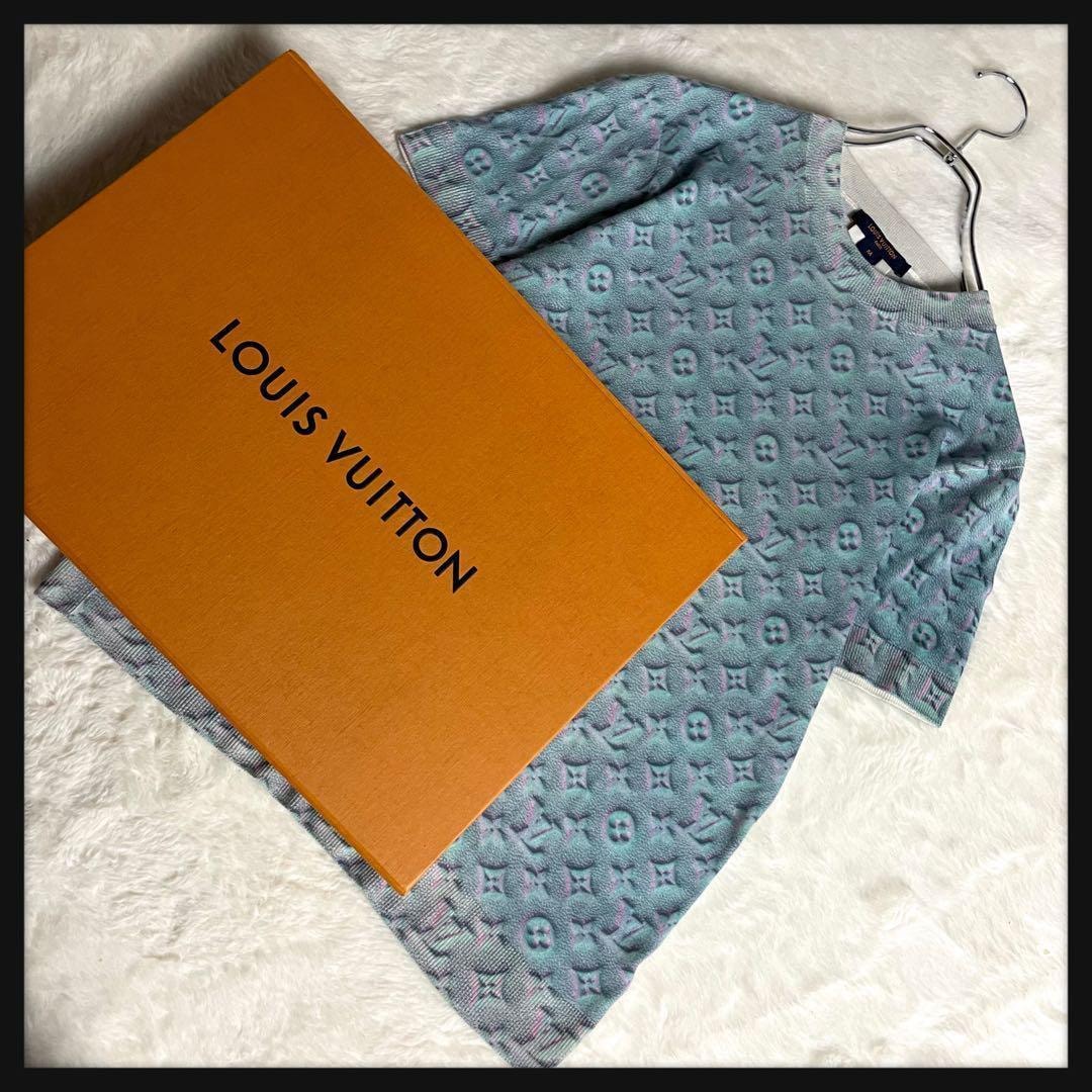 【箱付き】ルイヴィトン☆最高級カシミヤ 3Dグロー モノグラム ニットTシャツ