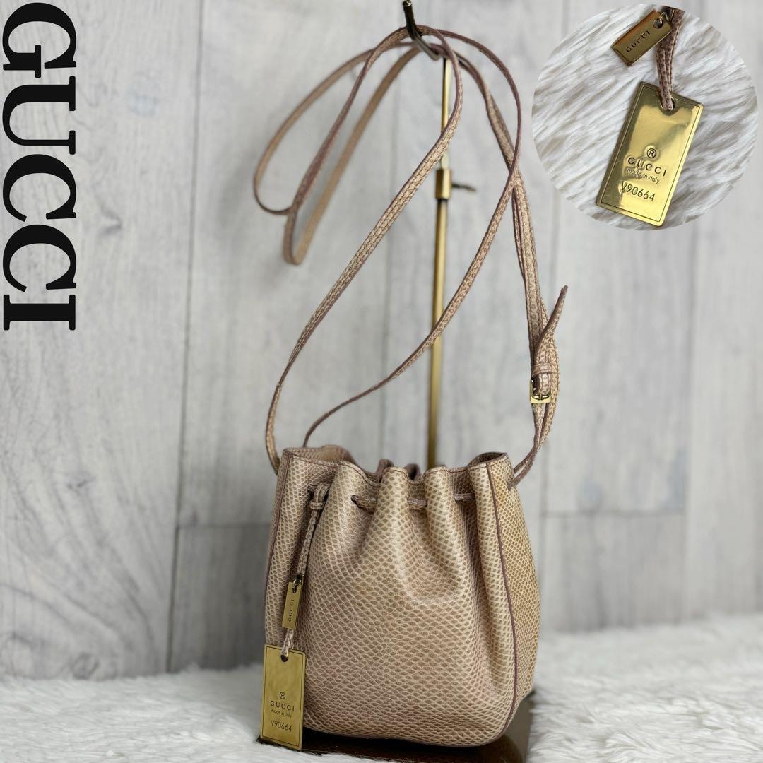 C (やや傷や汚れあり)】希少 GUCCI グッチ ブランドロゴ パイソン 