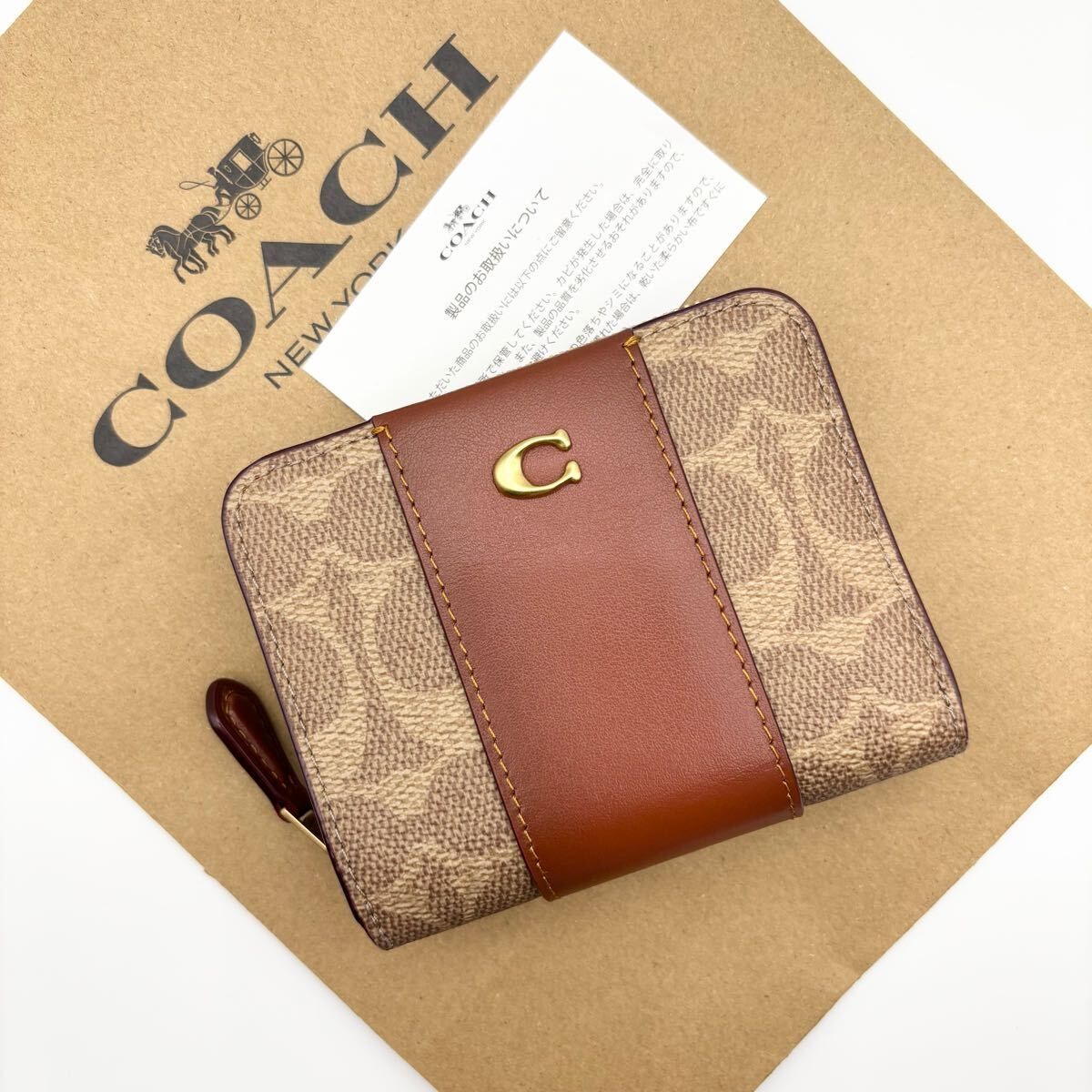 【COACH☆新品】 ビルフォールド ウォレット・カラーブロック シグネチャー