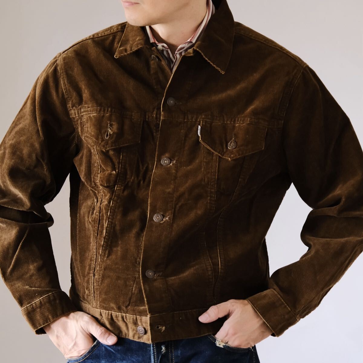 目立った傷や汚れなし】米国製Levi'sリーバイスコーデュロイジャケット