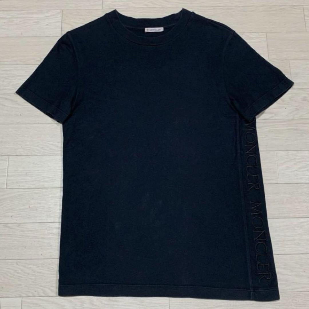 美品★ MONCLER 襟ロゴ　XS ネイビー　ポロシャツ 正規品　5S201 B (目立った傷や汚れなし)】美品☆ MONCLER 襟ロゴ XS ネイビー