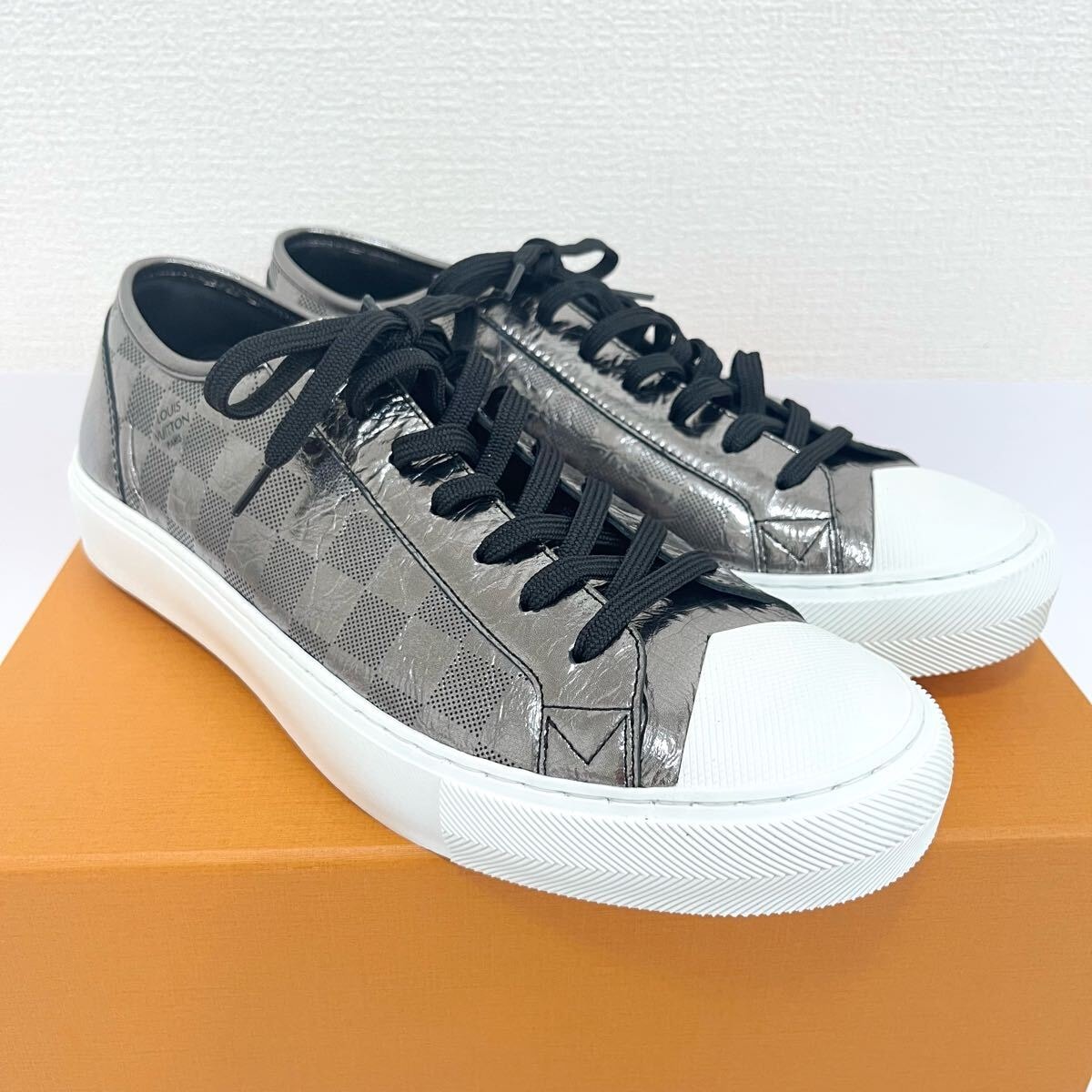 【未使用】ルイヴィトン タトゥーライン ダミエ シルバースニーカー 26cm