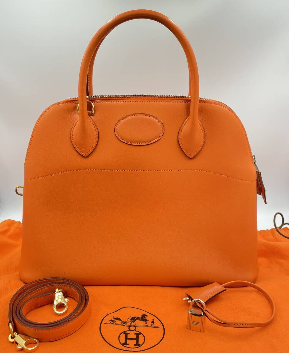 【HERMES】ボリード31★オレンジ ゴールド金具