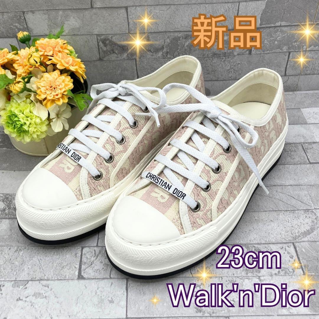 ウォーキン ディオール オブリーク スニーカー ピンク系 23cm 新品　厚底