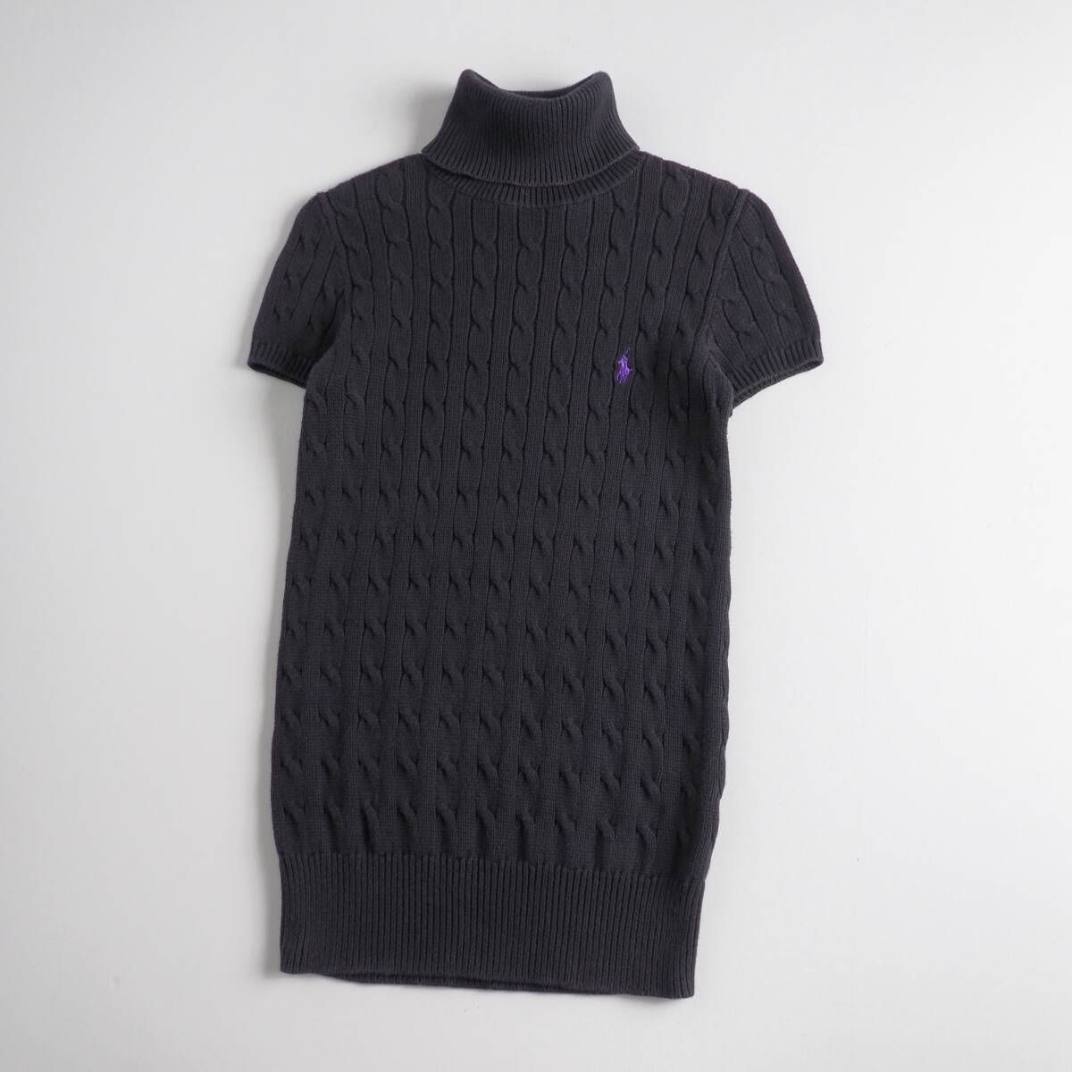 ラルフローレン　Ralph Lauren　正規品　サマーニット　タートルネック　ブラック　レディース　美品
