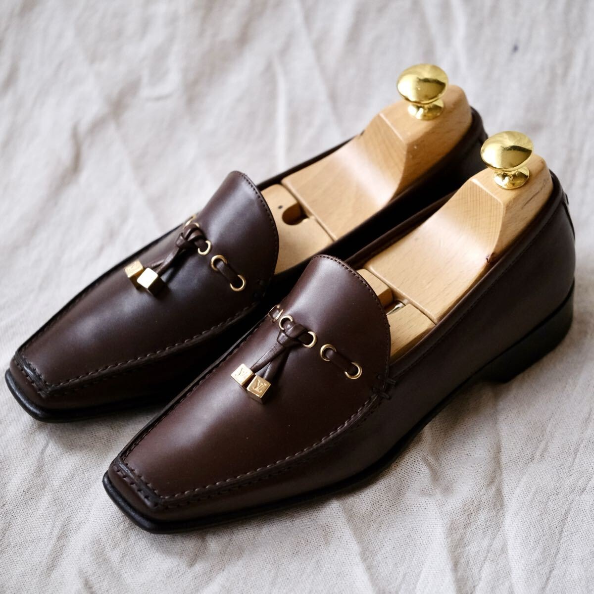 未使用LOUIS VUITTON ルイヴィトンダイスリボンタッセルローファー35 やや傷や汚れあり】未使用LOUIS VUITTON ルイヴィトンダイス