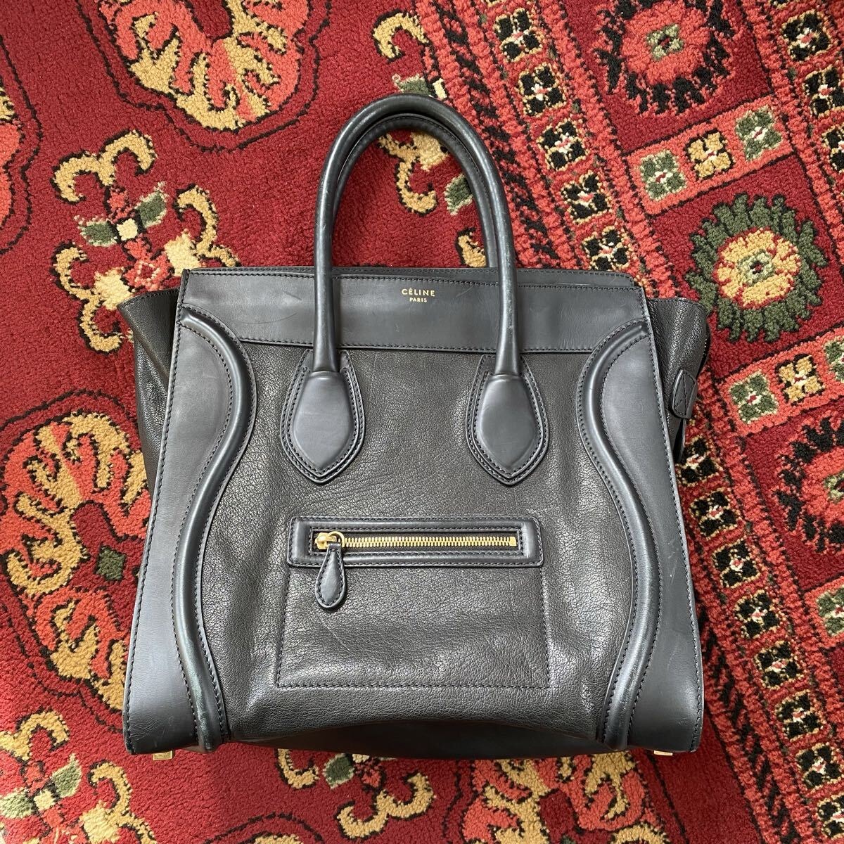 CELINE セリーヌ ラゲージ ファントム ブラック レザー トートバッグ 正規品